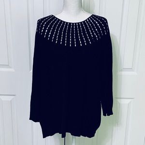 NY&C Black Half-Sleeve Sweater
